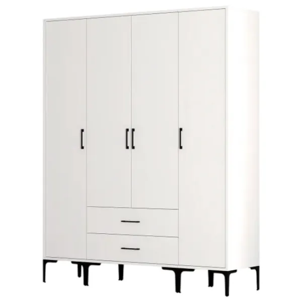 Dulap pentru haine Trendy Kumsal STS 160 x 47.5 x 201.4 / PAL melaminat / White photo 1