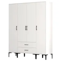 Dulap pentru haine Trendy Kumsal STS 160 x 47.5 x 201.4 / PAL melaminat / White
