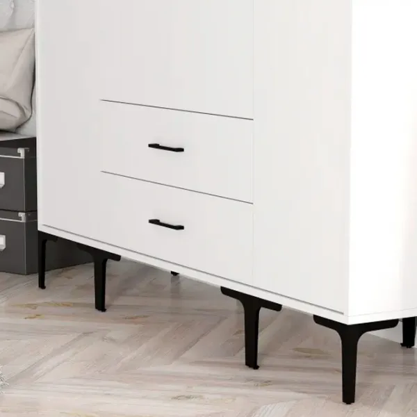 Dulap pentru haine Trendy Kumsal STS 160 x 47.5 x 201.4 / PAL melaminat / White photo 6