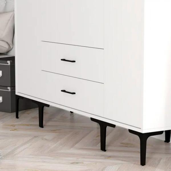 Dulap pentru haine Trendy Kumsal STS 160 x 47.5 x 201.4 / PAL melaminat / White photo 6