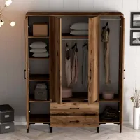 Гардероб Trendy Kumsal STP 160 x 47.5см x 201.4 / ДСП меламин / Oреховый photo 4