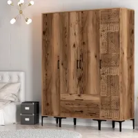 Гардероб Trendy Kumsal STP 160 x 47.5см x 201.4 / ДСП меламин / Oреховый photo 5