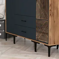 Dulap pentru haine Trendy Kumsal STP 160 x 47.5 x 201.4 / PAL melaminat / Walnut photo 6