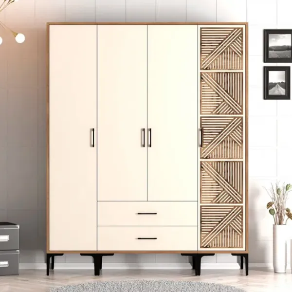 Dulap pentru haine Trendy Kumsal STP 160 x 47.5 x 201.4 / PAL melaminat / Walnut photo 3