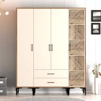 Dulap pentru haine Trendy Kumsal STP 160 x 47.5 x 201.4 / PAL melaminat / Walnut photo 3