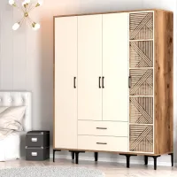 Dulap pentru haine Trendy Kumsal STP 160 x 47.5 x 201.4 / PAL melaminat / Walnut photo 5