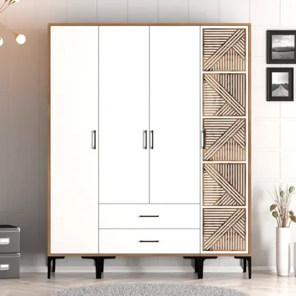 Dulap pentru haine Trendy Kumsal STP 160 x 47.5 x 201.4 / PAL melaminat / Walnut photo 3