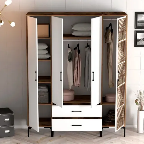 Dulap pentru haine Trendy Kumsal STP 160 x 47.5 x 201.4 / PAL melaminat / Walnut photo 4