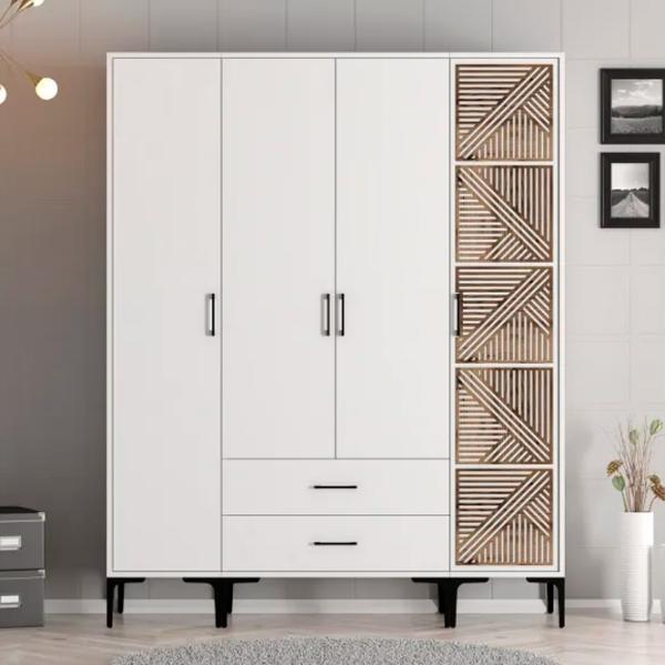 Гардероб Trendy Kumsal STP 160 x 47.5см x 201.4 / ДСП меламин / White photo 3