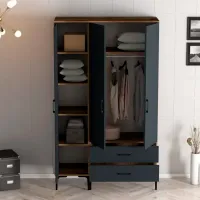 Dulap pentru haine Trendy Kumsal ST 120 x 47.5 x 201.4 / PAL melaminat / Walnut photo 4