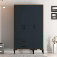Dulap pentru haine Trendy Kumsal ST 120 x 47.5 x 201.4 / PAL melaminat / Walnut photo 5