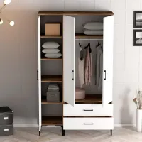 Dulap pentru haine Trendy Kumsal ST 120 x 47.5 x 201.4 / PAL melaminat / Walnut photo 5