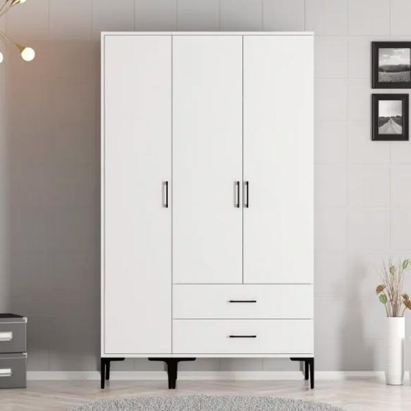 Dulap pentru haine Trendy Kumsal ST 120 x 47.5 x 201.4 / PAL melaminat / White photo 3