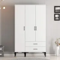 Dulap pentru haine Trendy Kumsal ST 120 x 47.5 x 201.4 / PAL melaminat / White photo 3