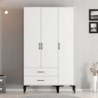 Dulap pentru haine Trendy Kumsal ST 120 x 47.5 x 201.4 / PAL melaminat / White photo 5
