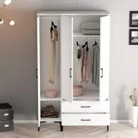 Dulap pentru haine Trendy Kumsal ST 120 x 47.5 x 201.4 / PAL melaminat / White photo 6