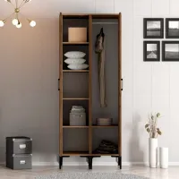 Dulap pentru haine Trendy Kumsal SS 80 x 47.5 x 201.4 / PAL melaminat / Walnut photo 4