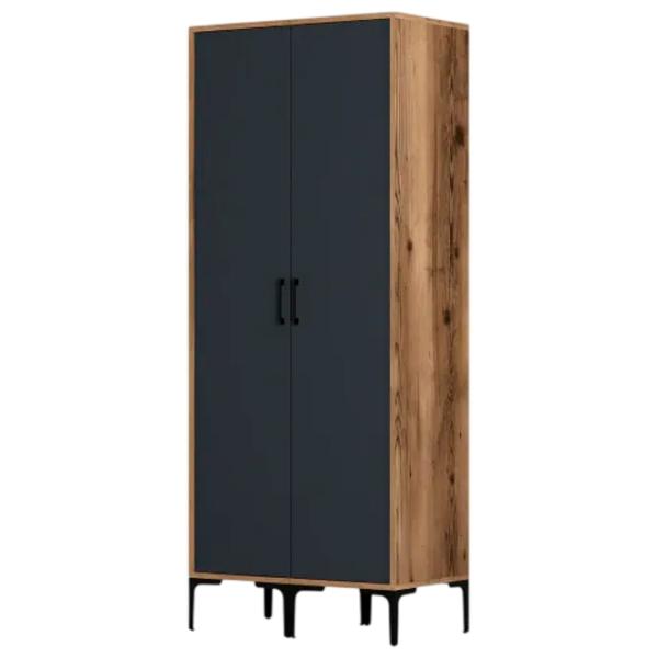 Dulap pentru haine Trendy Kumsal SS 80 x 47.5 x 201.4 / PAL melaminat / Walnut photo 1