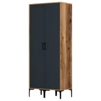 Dulap pentru haine Trendy Kumsal SS 80 x 47.5 x 201.4 / PAL melaminat / Walnut