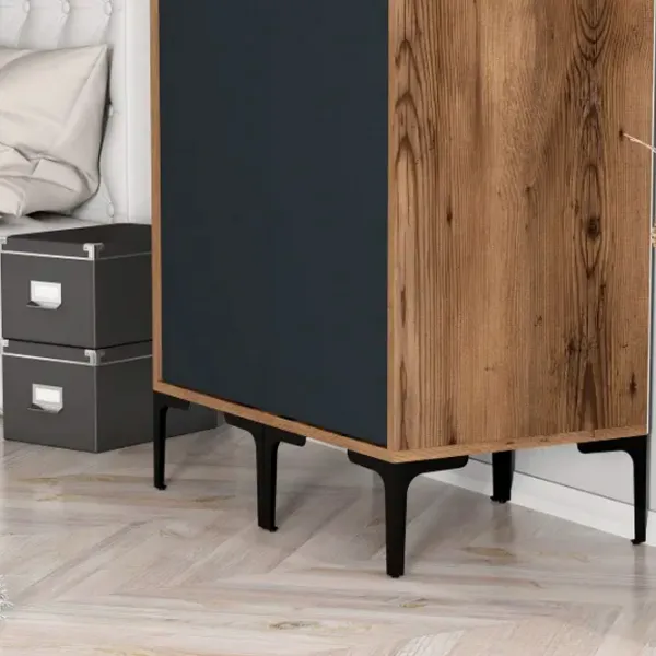 Dulap pentru haine Trendy Kumsal SS 80 x 47.5 x 201.4 / PAL melaminat / Walnut photo 6