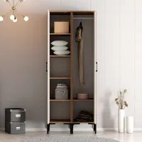 Dulap pentru haine Trendy Kumsal SS 80 x 47.5 x 201.4 / PAL melaminat / Walnut photo 4