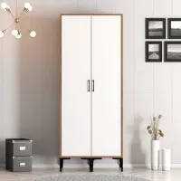 Dulap pentru haine Trendy Kumsal SS 80 x 47.5 x 201.4 / PAL melaminat / Walnut photo 3