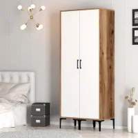 Dulap pentru haine Trendy Kumsal SS 80 x 47.5 x 201.4 / PAL melaminat / Walnut photo 4