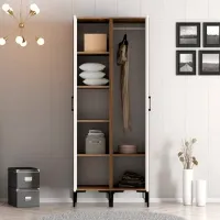 Dulap pentru haine Trendy Kumsal SS 80 x 47.5 x 201.4 / PAL melaminat / Walnut photo 5