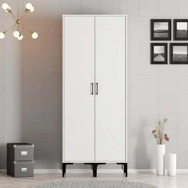 Dulap pentru haine Trendy Kumsal SS 80 x 47.5 x 201.4 / PAL melaminat / White photo 3