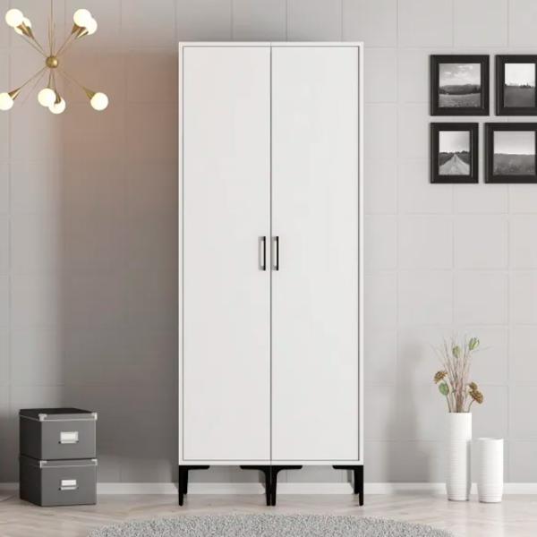 Dulap pentru haine Trendy Kumsal SS 80 x 47.5 x 201.4 / PAL melaminat / White photo 3