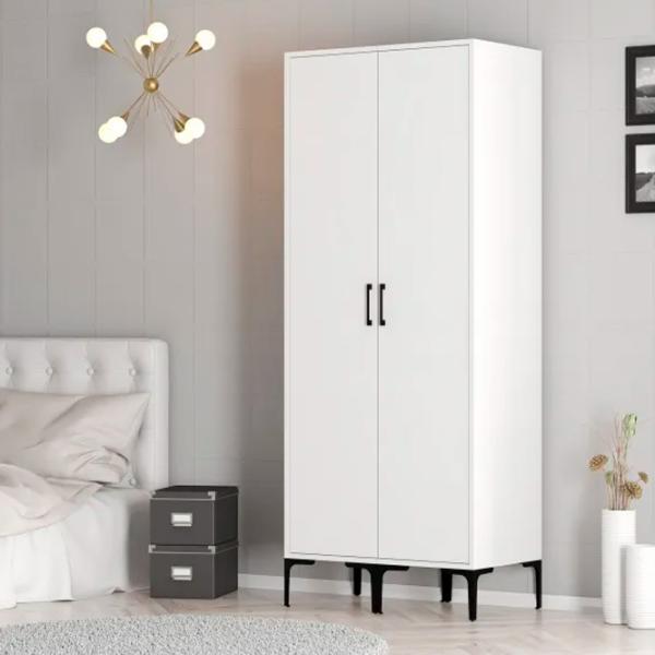 Dulap pentru haine Trendy Kumsal SS 80 x 47.5 x 201.4 / PAL melaminat / White photo 4