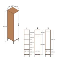 Dulap pentru haine Trendy Kumsal S 40 x 47.5 x 201.4 / PAL melaminat / White photo 2