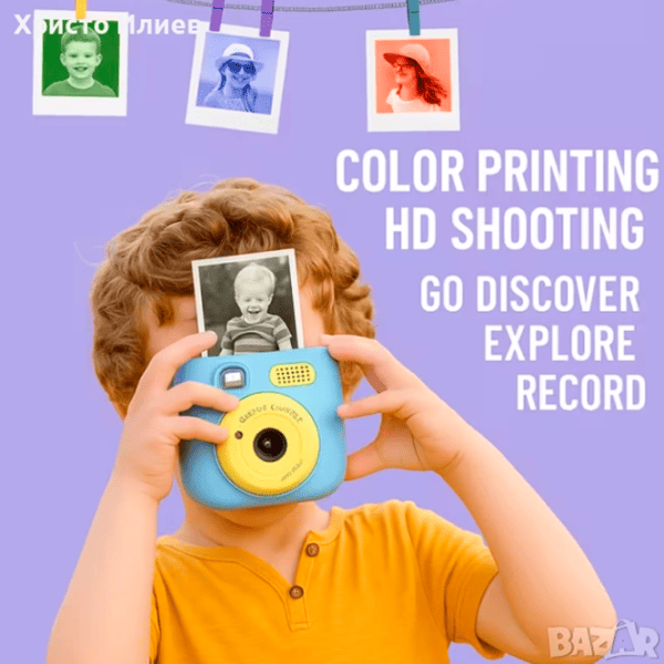 Фотоаппарат Kidyprint WK01  3+ / Черный Синий photo 3