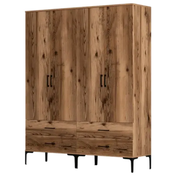 Dulap pentru haine Trendy Kumsal TT 160 x 47.5 x 201.4 / PAL melaminat / Walnut photo 1