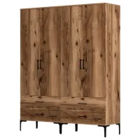 Dulap pentru haine Trendy Kumsal TT 160 x 47.5 x 201.4 / PAL melaminat / Walnut