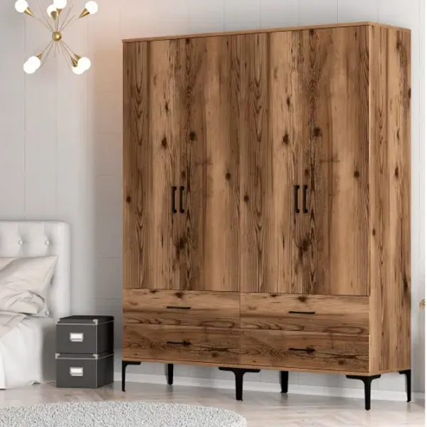 Dulap pentru haine Trendy Kumsal TT 160 x 47.5 x 201.4 / PAL melaminat / Walnut photo 5