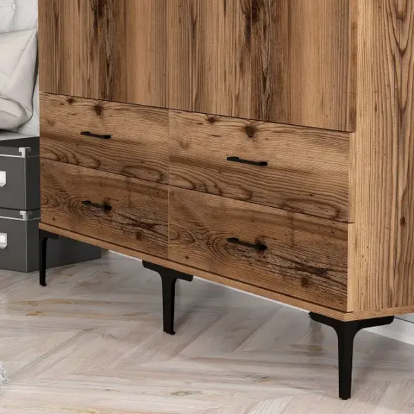 Dulap pentru haine Trendy Kumsal TT 160 x 47.5 x 201.4 / PAL melaminat / Walnut photo 6