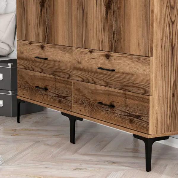 Dulap pentru haine Trendy Kumsal TT 160 x 47.5 x 201.4 / PAL melaminat / Walnut photo 6