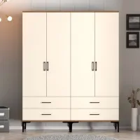 Dulap pentru haine Trendy Kumsal TT 160 x 47.5 x 201.4 / PAL melaminat / Walnut photo 3