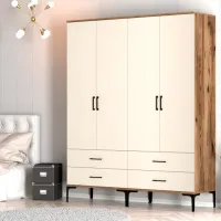 Dulap pentru haine Trendy Kumsal TT 160 x 47.5 x 201.4 / PAL melaminat / Walnut photo 5
