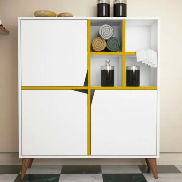 Комод Trendy multifunctional Puls 115 x 100 x 30см / ДСП / Желтый photo 2