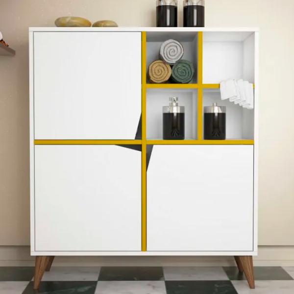 Комод Trendy multifunctional Puls 115 x 100 x 30см / ДСП / Желтый photo 2