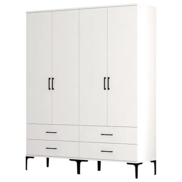 Dulap pentru haine Trendy Kumsal TT 160 x 47.5 x 201.4 / PAL melaminat / White photo 1