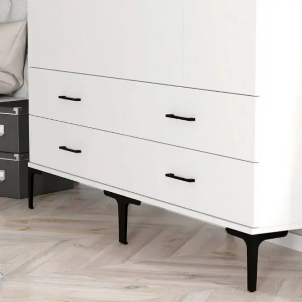 Dulap pentru haine Trendy Kumsal TT 160 x 47.5 x 201.4 / PAL melaminat / White photo 6