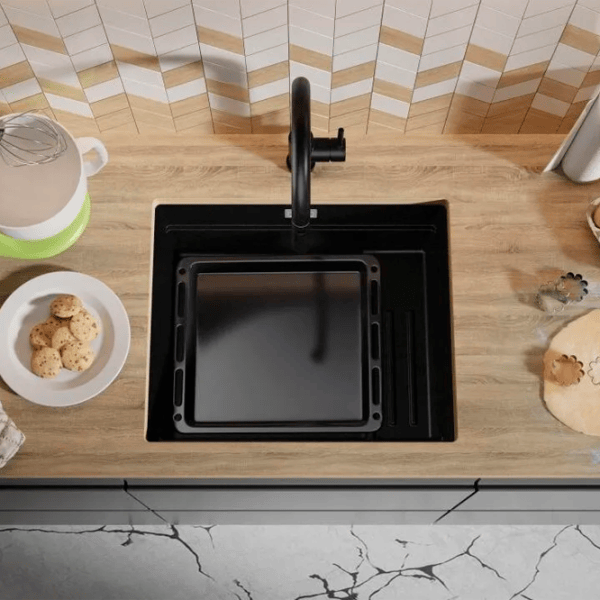Кухонная мойка PRIMAGRAN PRAGUE 60 Step Level Undermount 47 x 56 / Гранит / Черный photo 2