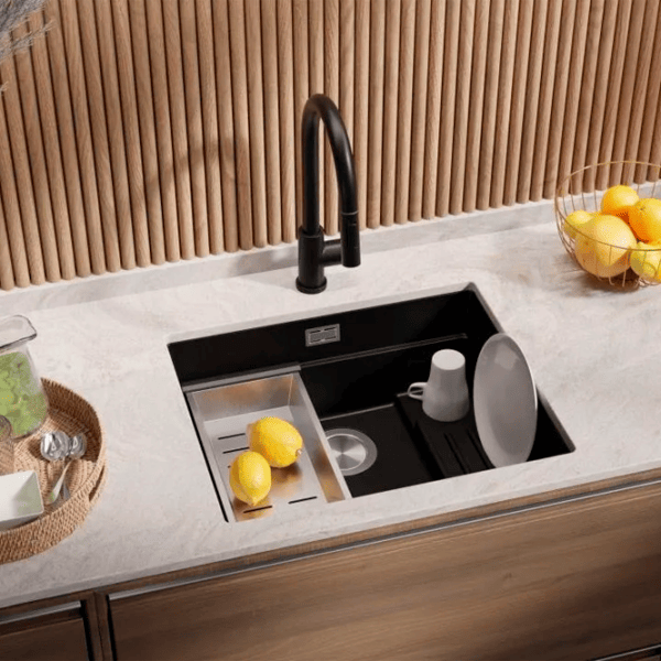 Кухонная мойка PRIMAGRAN PRAGUE 60 Step Level Undermount 47 x 56 / Гранит / Черный photo 3