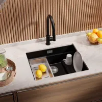 Chiuvetă PRIMAGRAN PRAGUE 60 Step Level Undermount 47 x 56 / Granit / Black photo 3