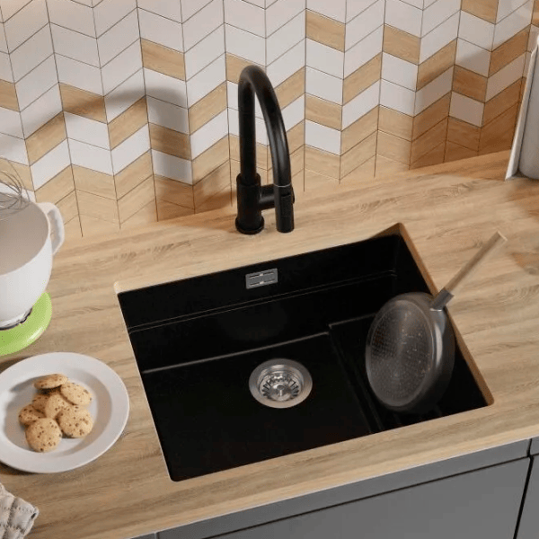 Кухонная мойка PRIMAGRAN PRAGUE 60 Step Level Undermount 47 x 56 / Гранит / Черный photo 5