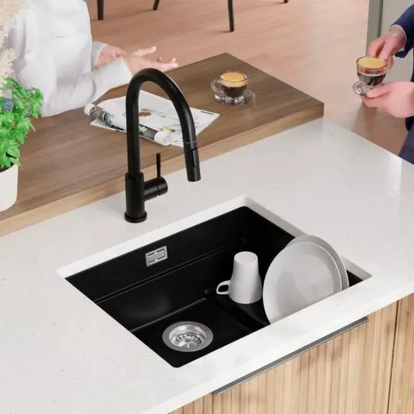 Кухонная мойка PRIMAGRAN PRAGUE 60 Step Level Undermount 47 x 56 / Гранит / Черный photo 6
