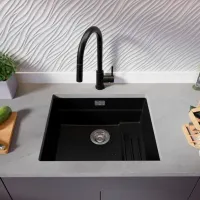 Кухонная мойка PRIMAGRAN PRAGUE 60 Step Level Undermount 47 x 56 / Гранит / Черный металлик photo 4
